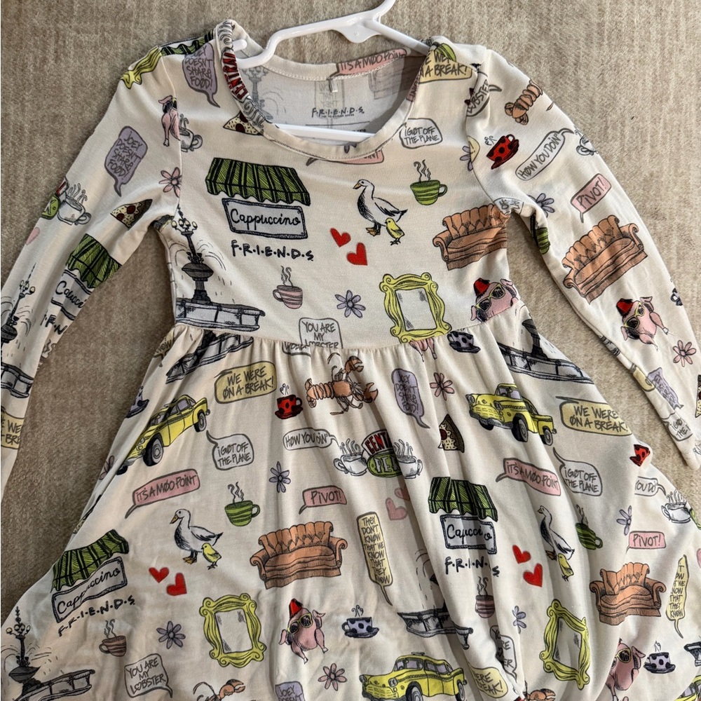 Posh Peanut Twirl Dress with “Friends” Design